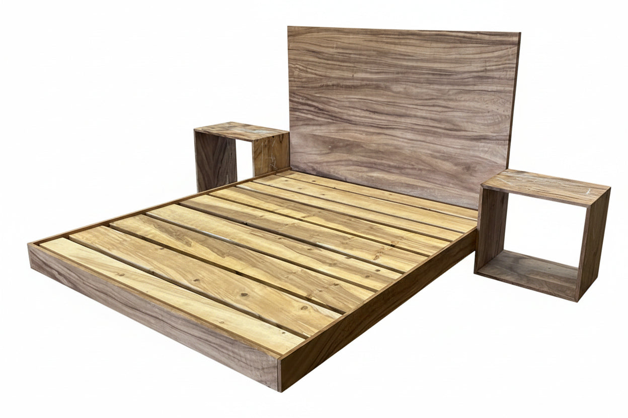 Wooden bed frame hawaii monkeypod custom bed bed frame headboard