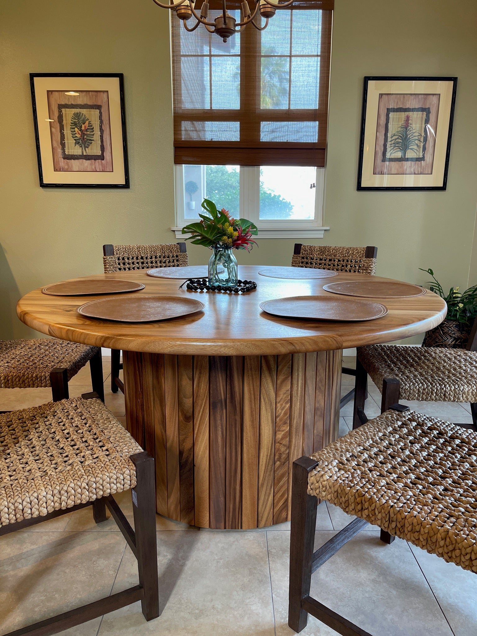 Custom Wood Pedestal Table - Round