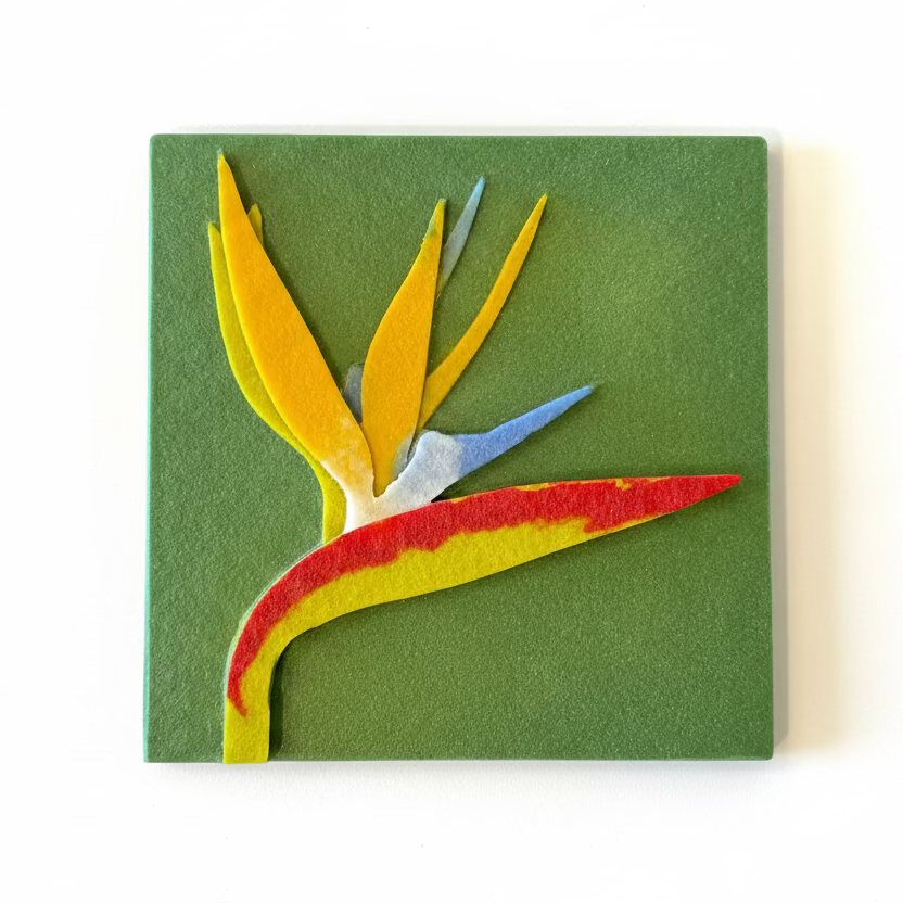 bird of paradise glass tile art hawaii