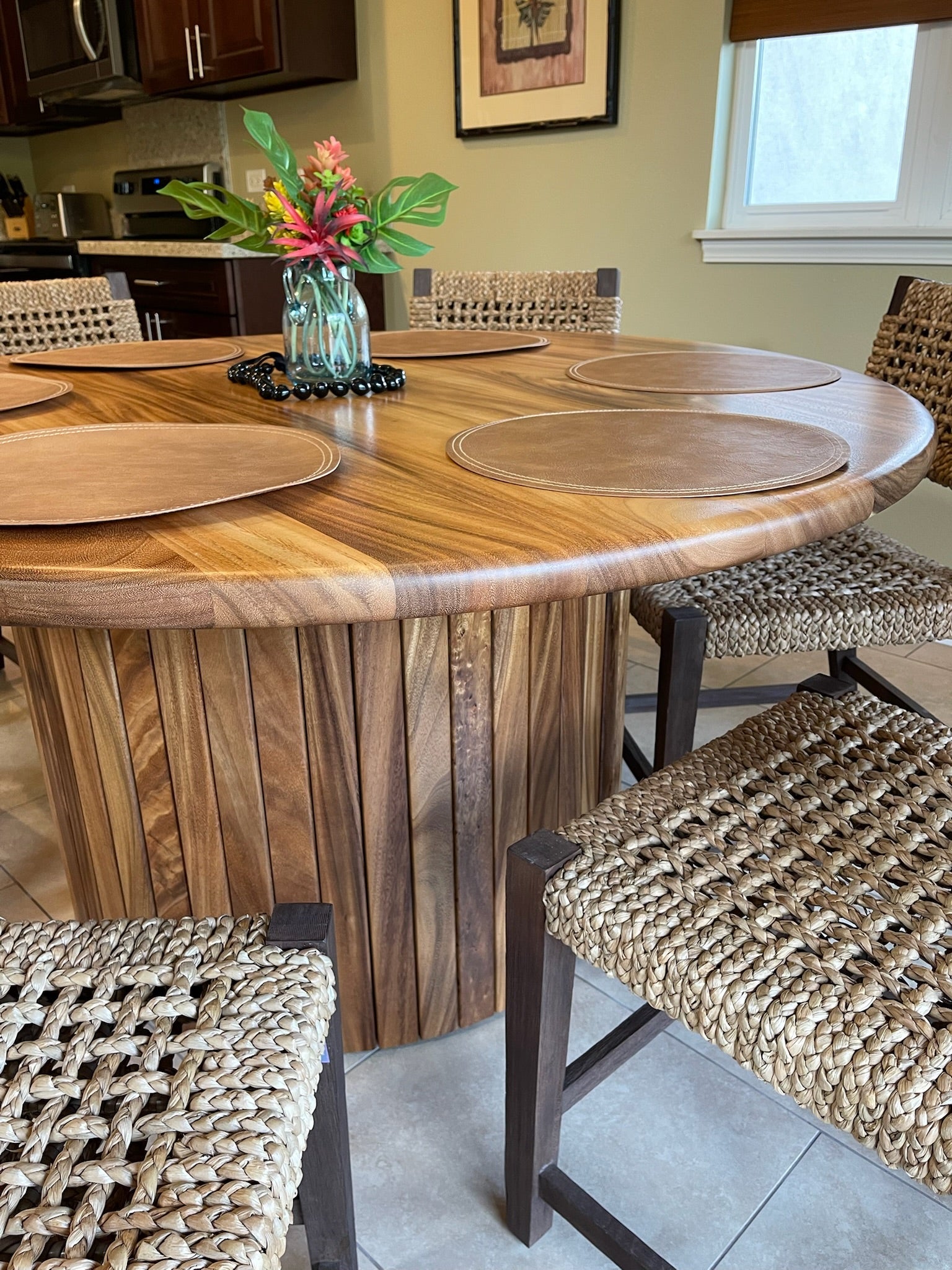 Custom Wood Pedestal Table - Round