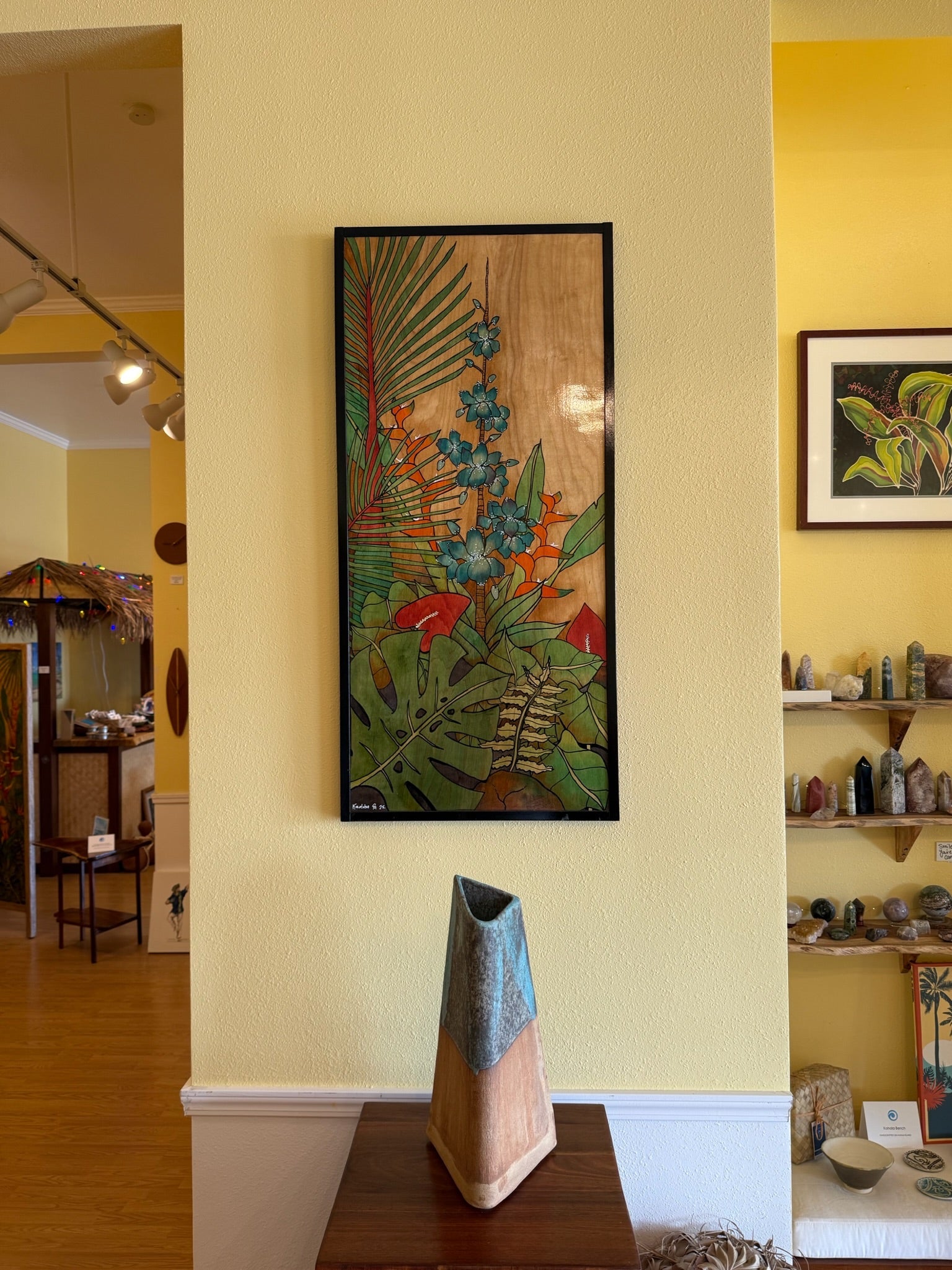 Tropical Flora - Kealoha Pa Original Batik Painting on wood