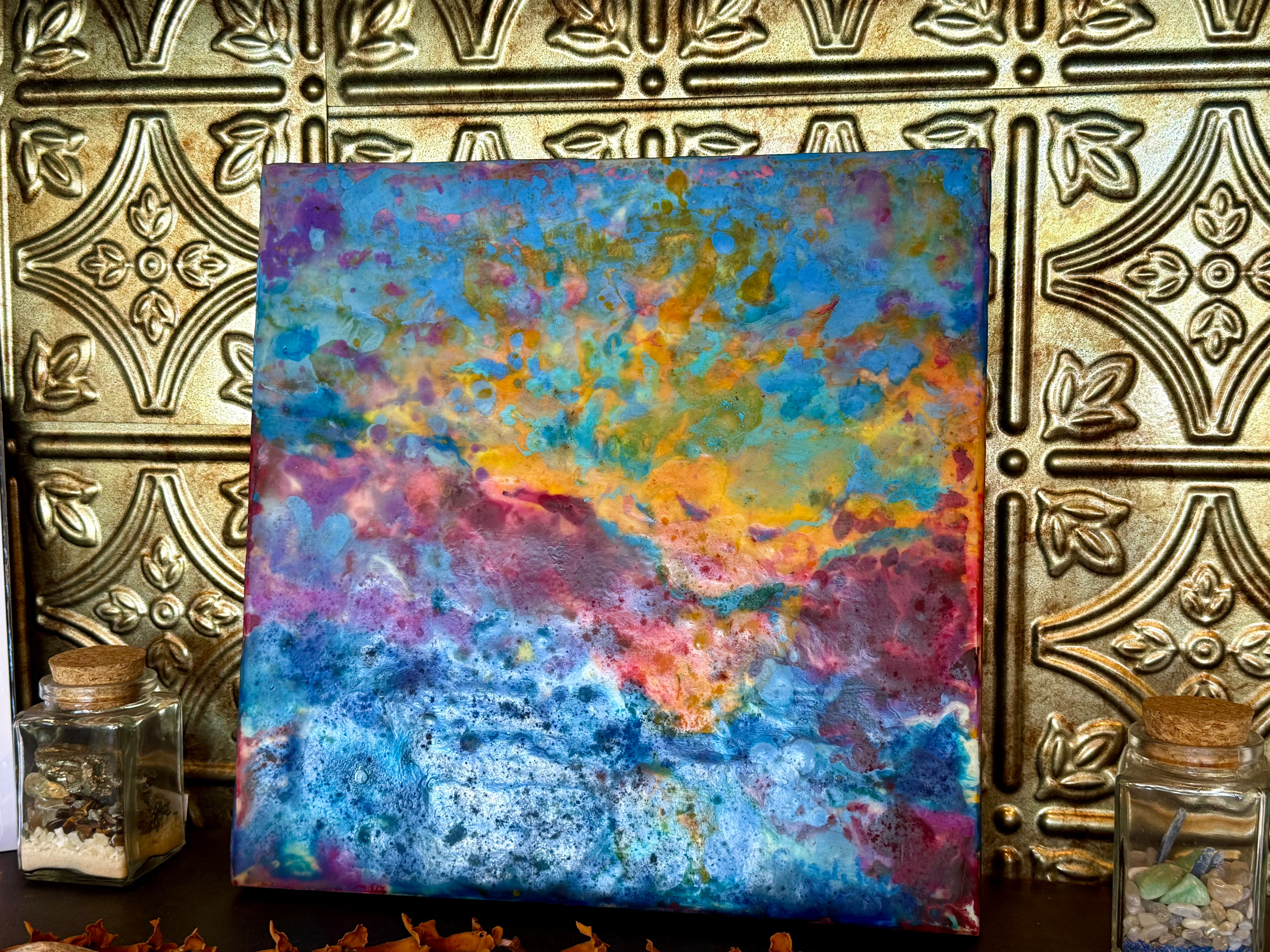 Ocean Sunset (#1) - Cyndilee Original Encaustic