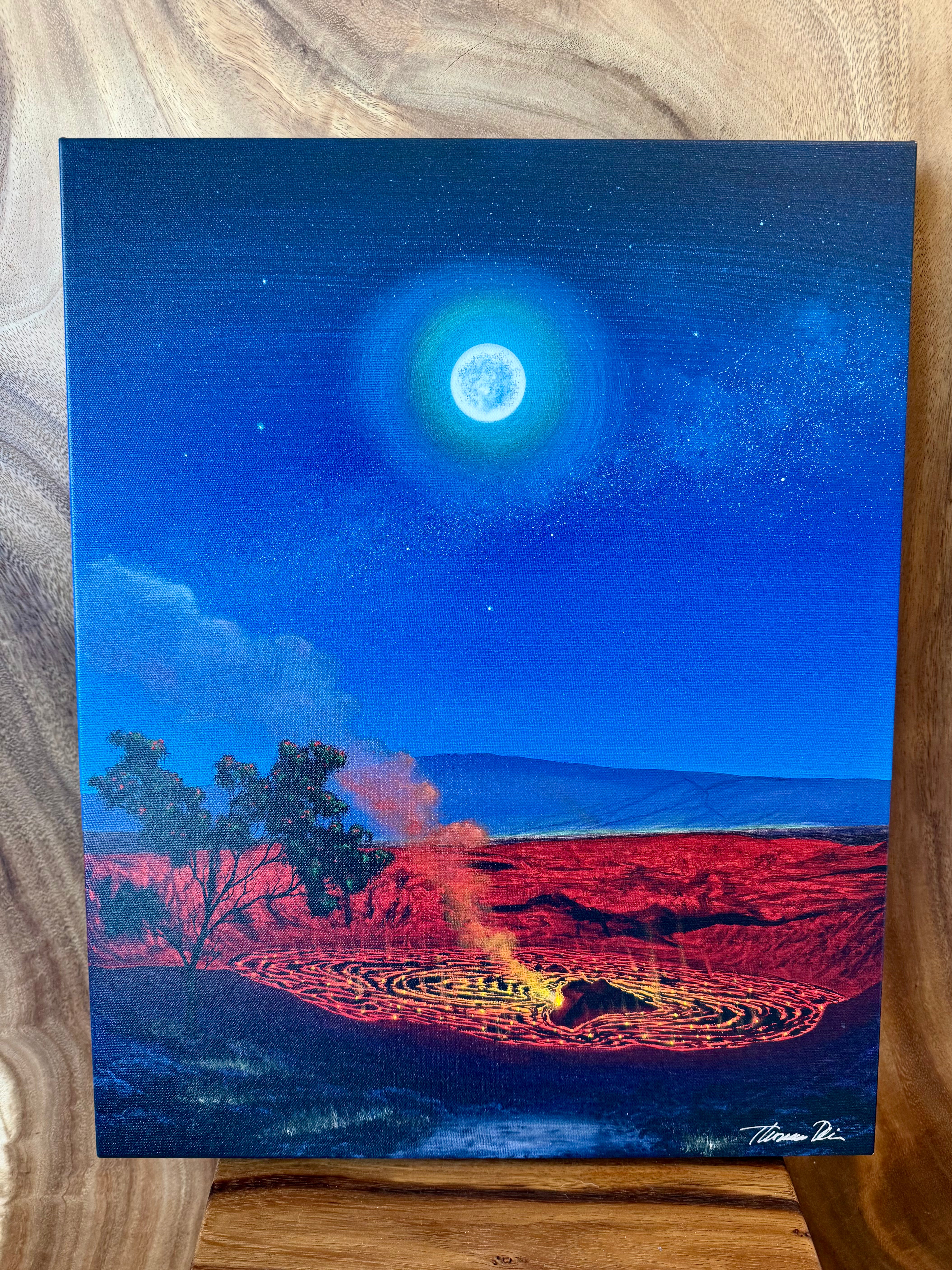 Halema'uma'u Full Moon - Thomas Deir Giclee 16x20