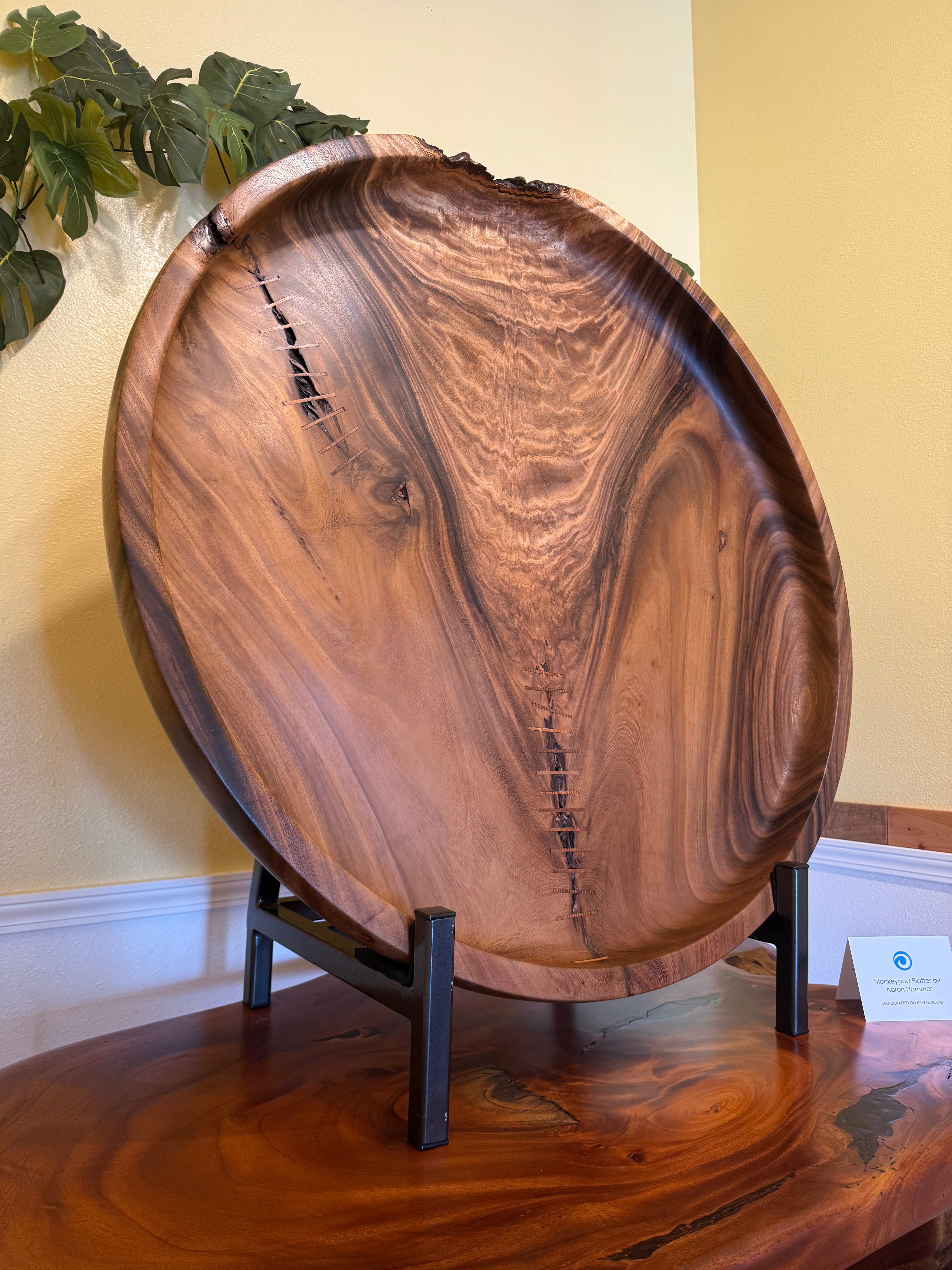 Monkeypod Lathe Turned Platter - Aaron Hammer
