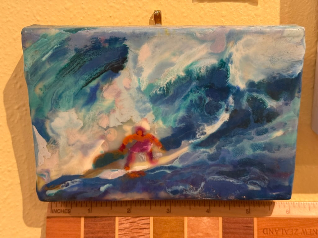 Surfer #3 - Cyndilee Encaustic Original