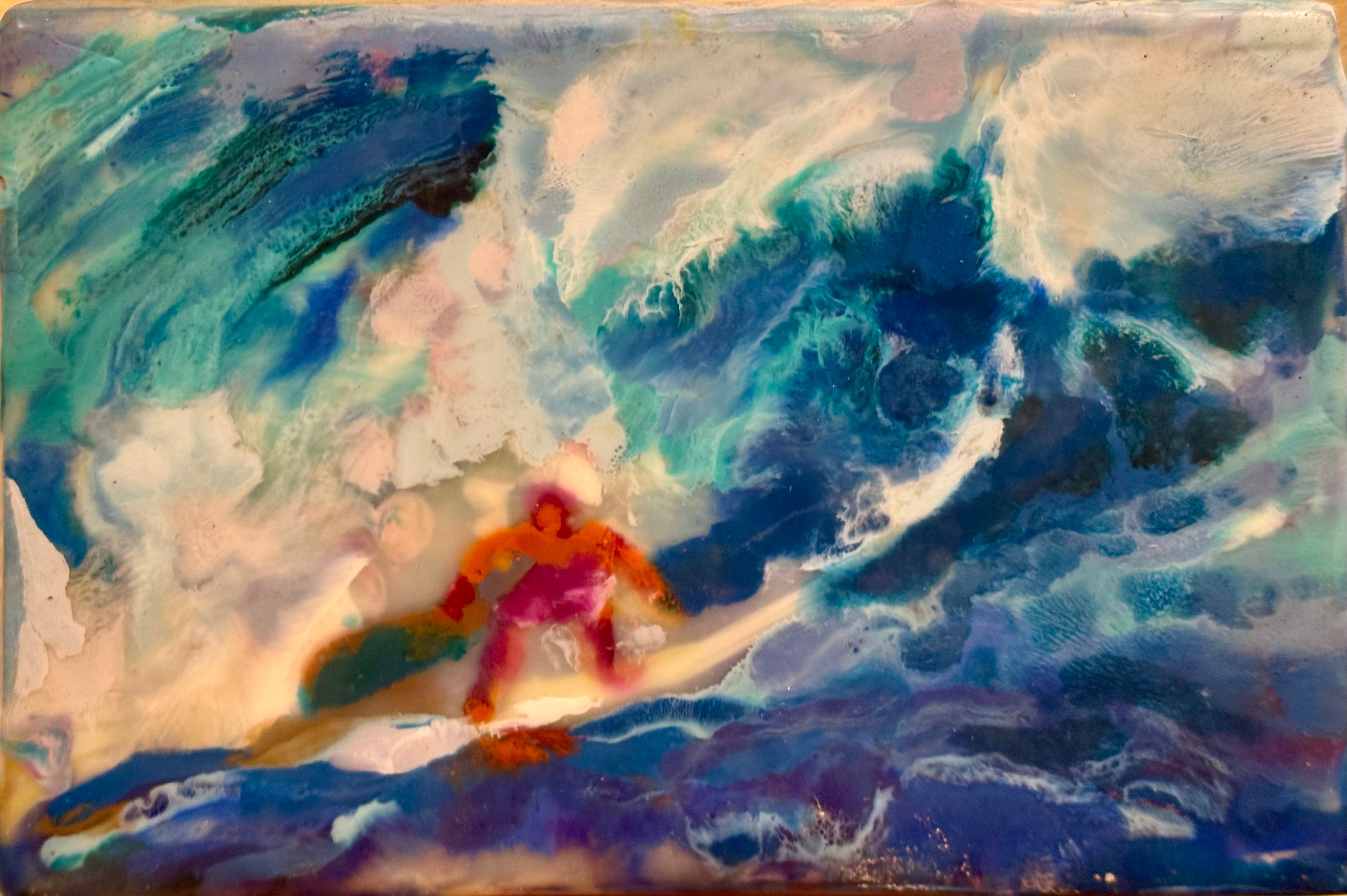 Surfer #3 - Cyndilee Encaustic Original